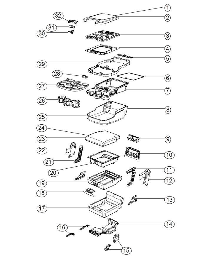 Diagram Front Seat - Center Seat. for your 2012 Dodge Journey   