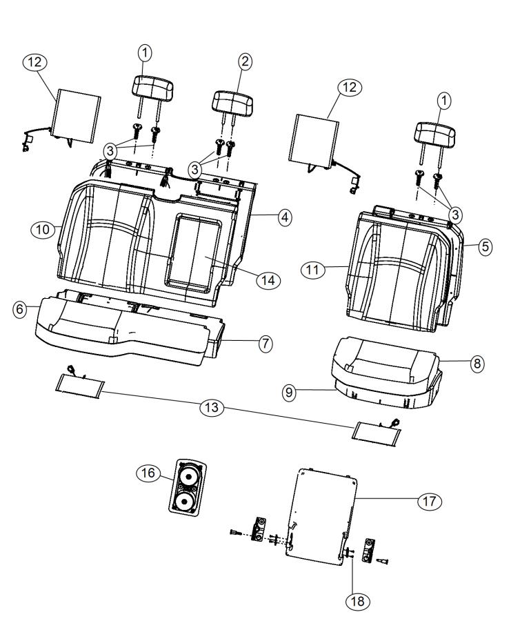 Diagram Crew Cab - Split Seat. for your Dodge