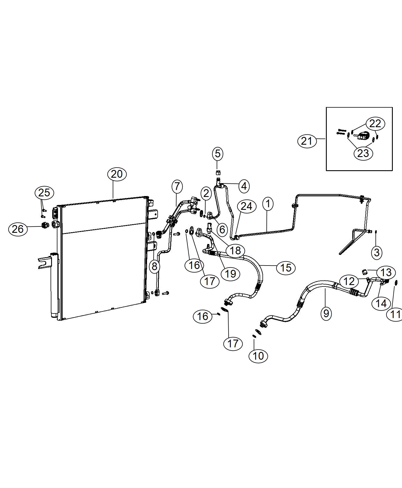 Diagram A/C Plumbing. for your 2002 Chrysler 300  M 