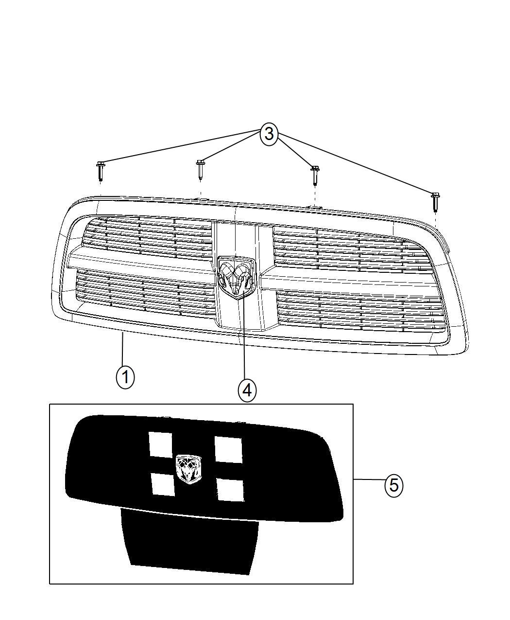 Diagram Grille. for your 2011 Ram 5500   