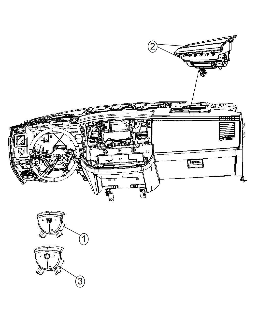 Diagram Air Bags Front. for your 2010 Dodge Challenger   