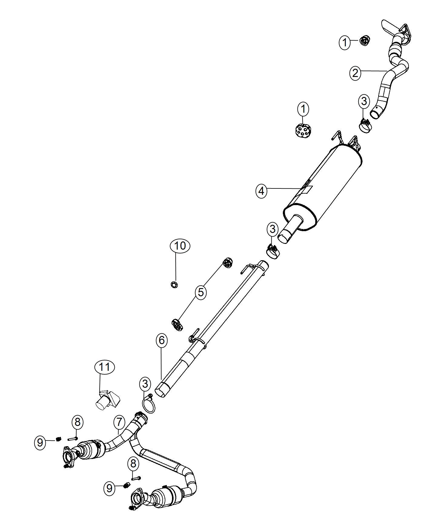 Diagram Exhaust System. for your 2003 Chrysler 300  M 