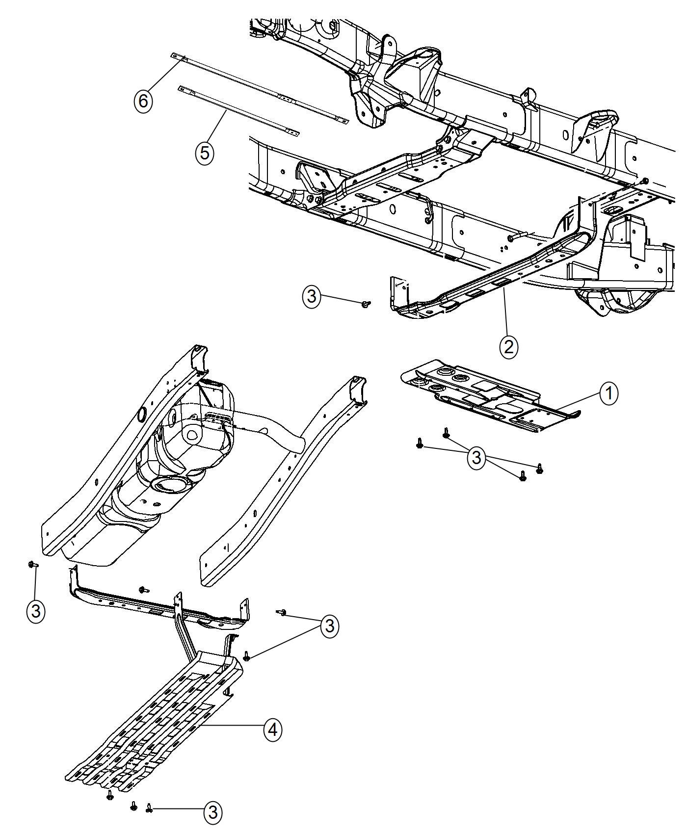 Diagram Under Body Plates and Shields. for your 2004 Ram 2500   