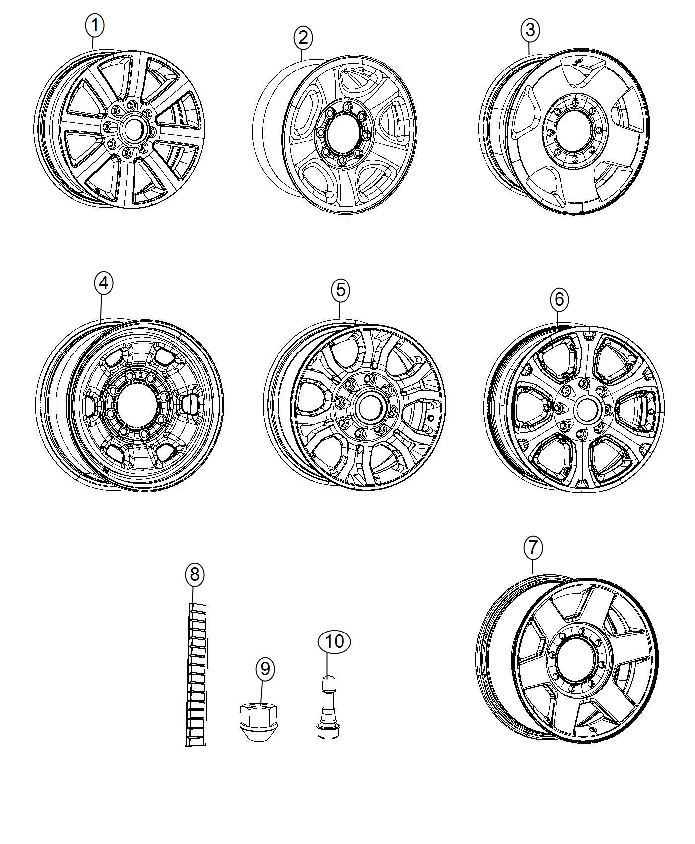 Wheels and Hardware. Diagram