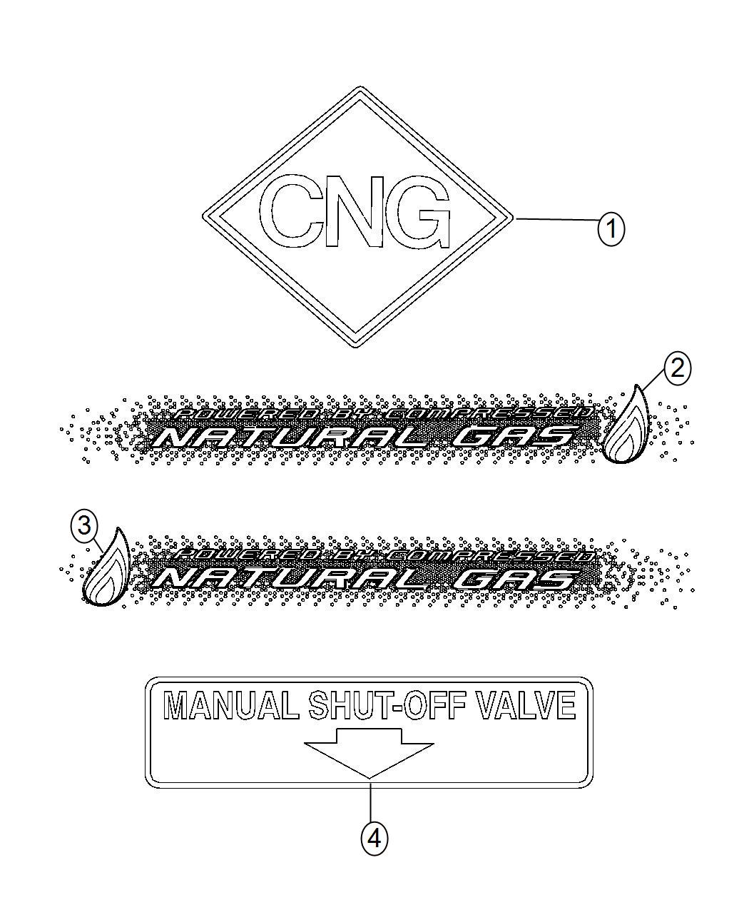 Diagram Decals, CNG. for your 2000 Chrysler 300  M 