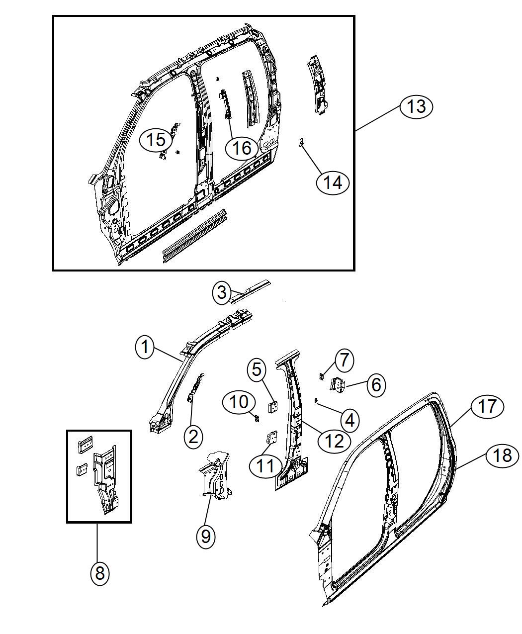 Diagram Aperture Panel, Crew Cab And Mega Cab. for your Chrysler 300  M