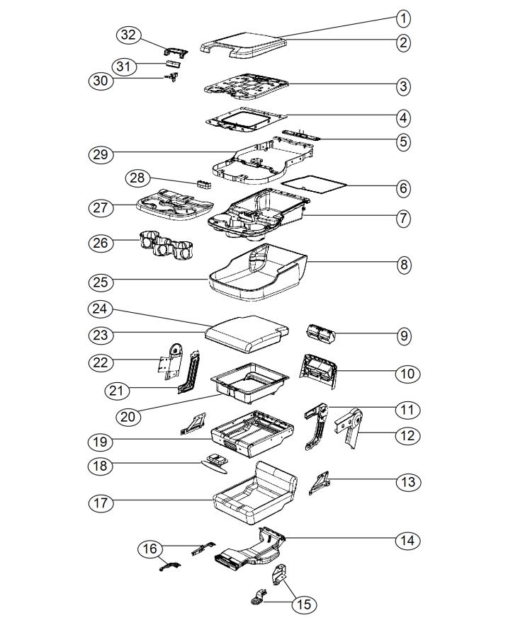 Diagram Front Seat - Center Seat. for your 2012 Dodge Journey   