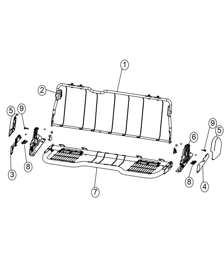 Diagram Crew Cab - Rear Seat Hardware - Bench. for your 2003 Chrysler 300  M 