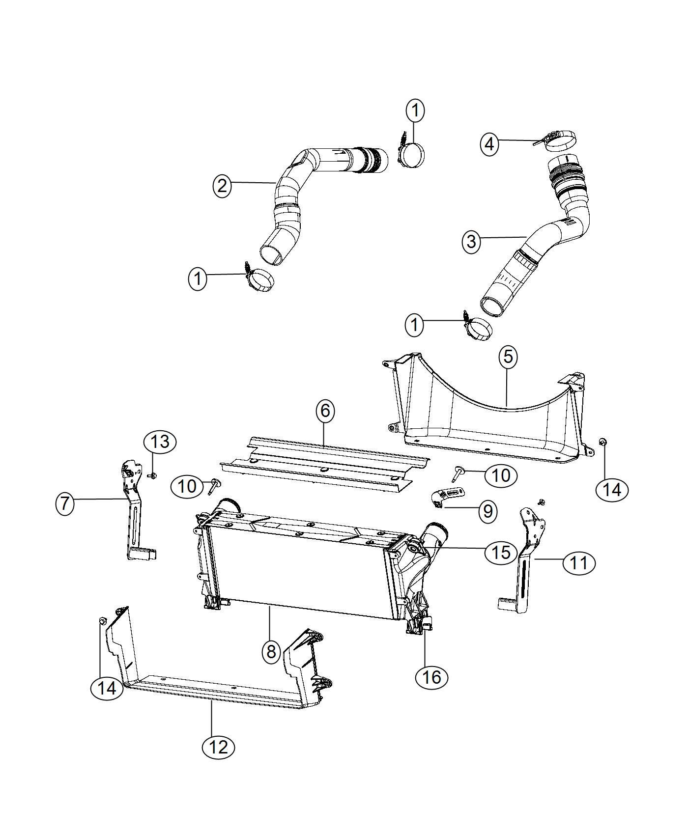 Diagram Charge Air Cooler. for your 2024 Ram 4500   