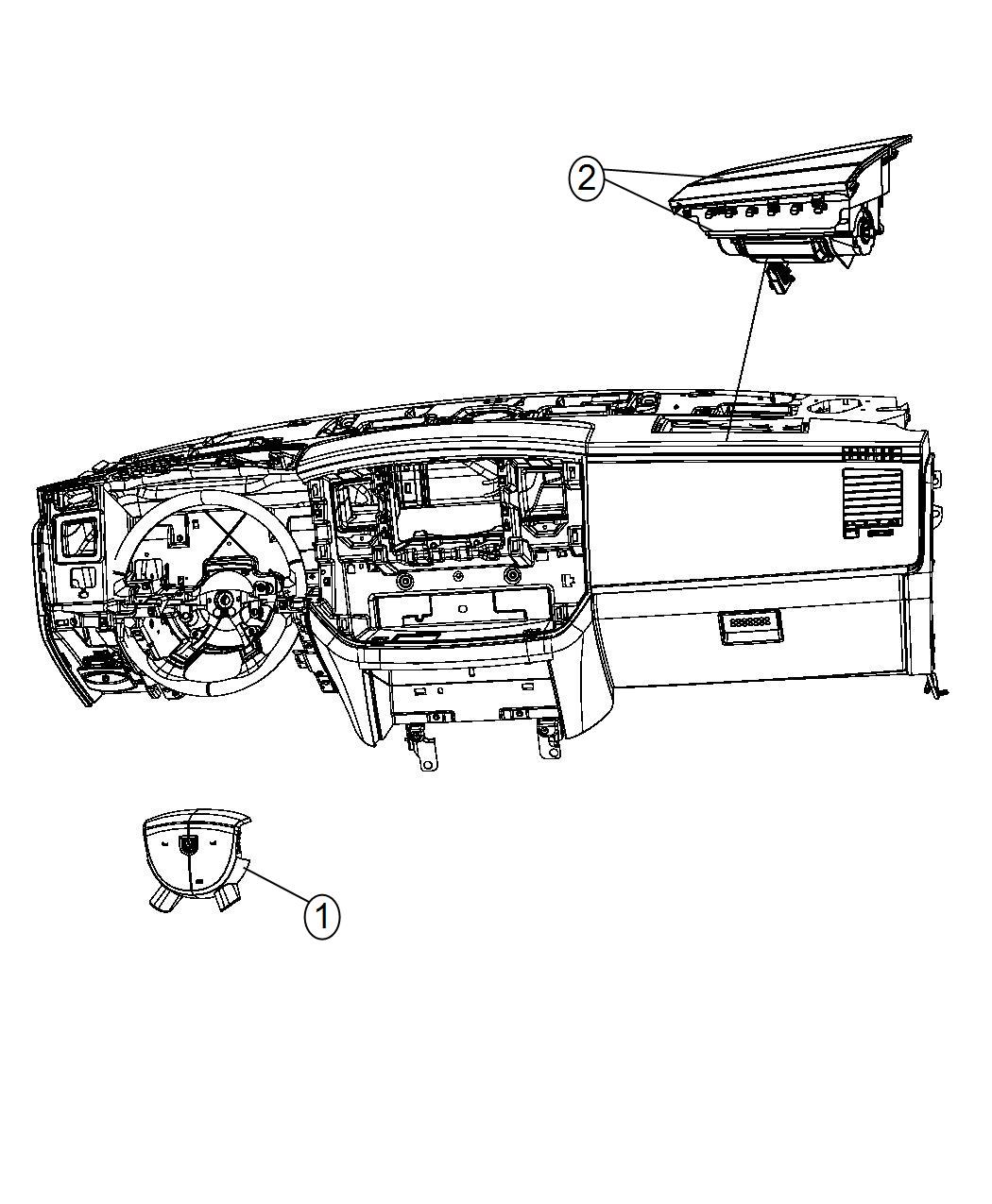 Diagram Air Bags Front. for your 2010 Dodge Challenger   