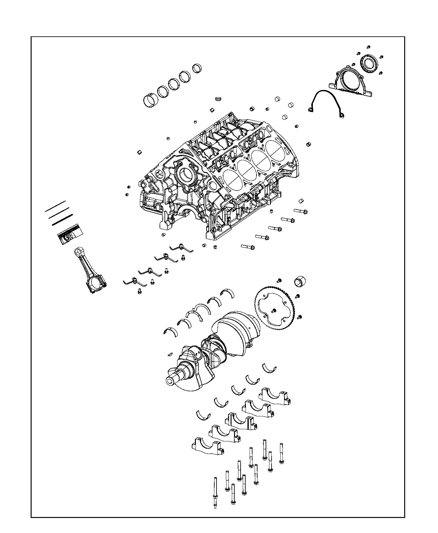 Diagram Engine Cylinder Block And Hardware 6.4L [6.4L V8 SRT HEMI MDS Engine] With MDS. for your Dodge Charger  