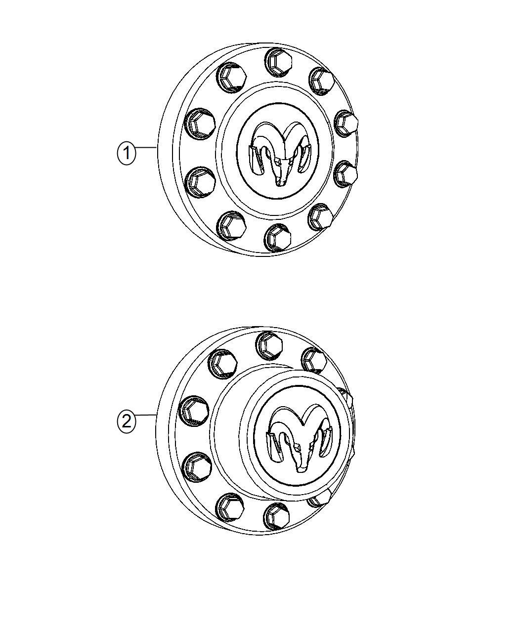 Diagram Wheel Covers and Center Caps. for your Ram 5500  