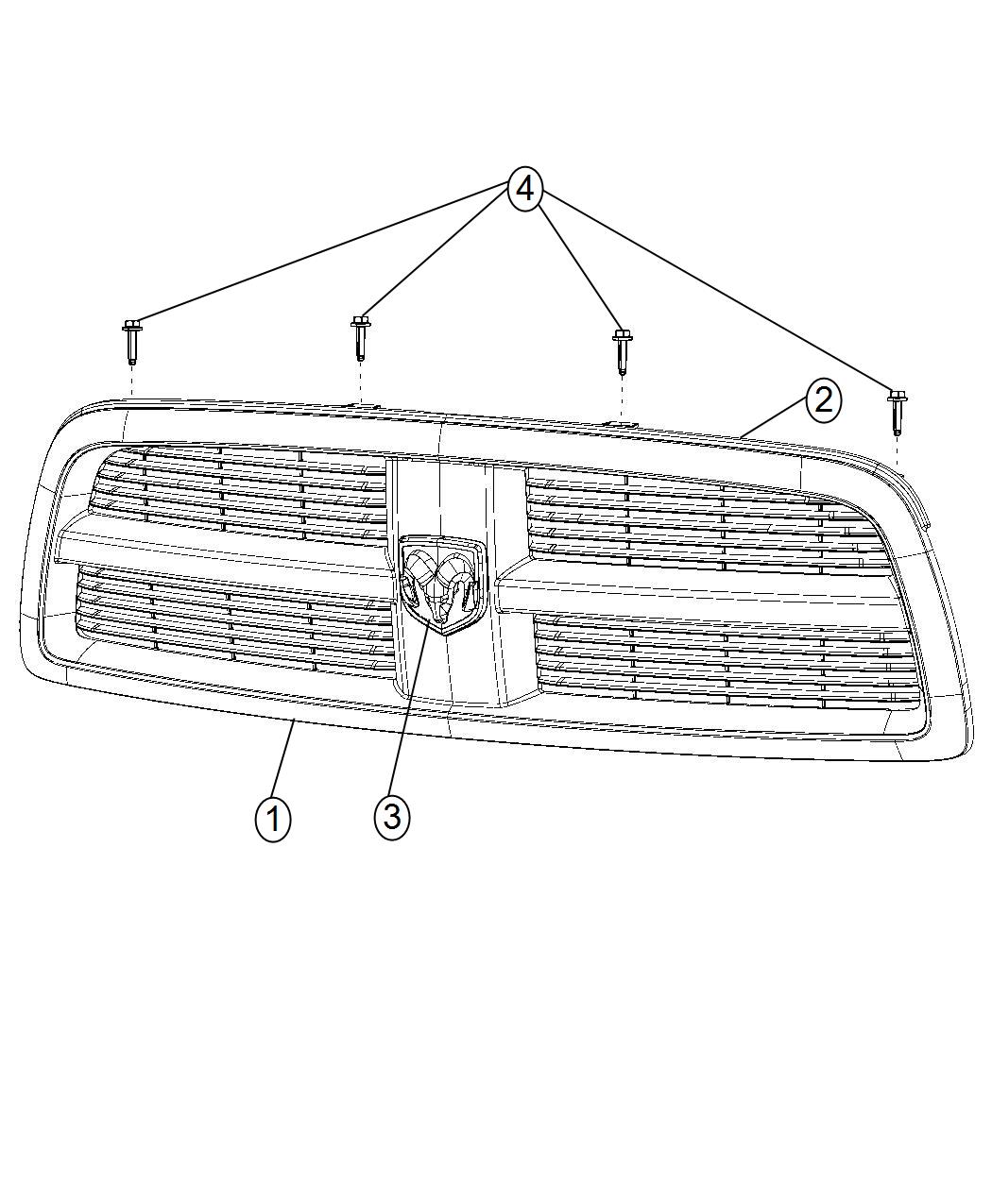 Diagram Grilles. for your 2004 Ram 2500   