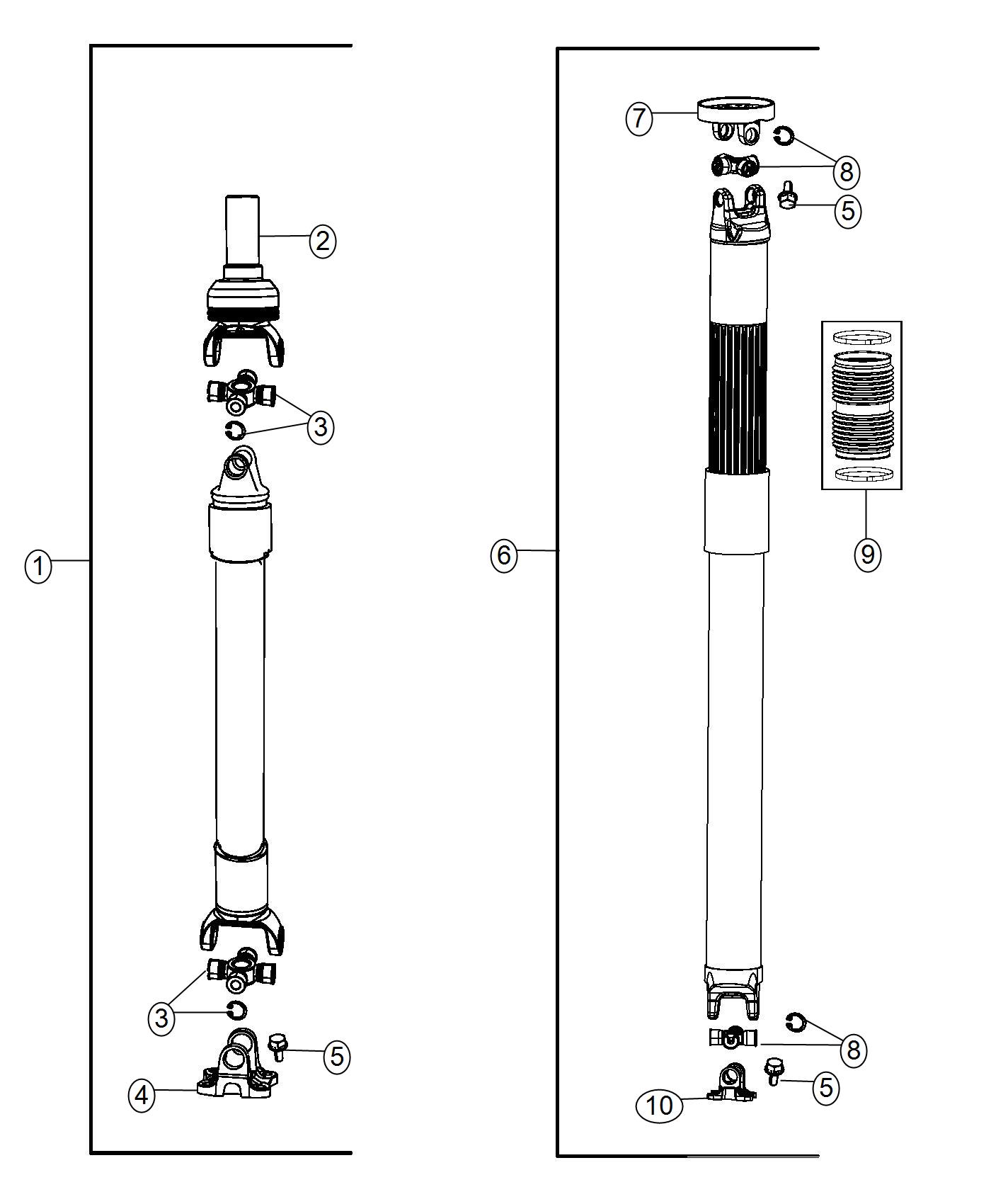 Diagram Shaft, Drive, 1-Piece. for your 2003 Chrysler 300  M 