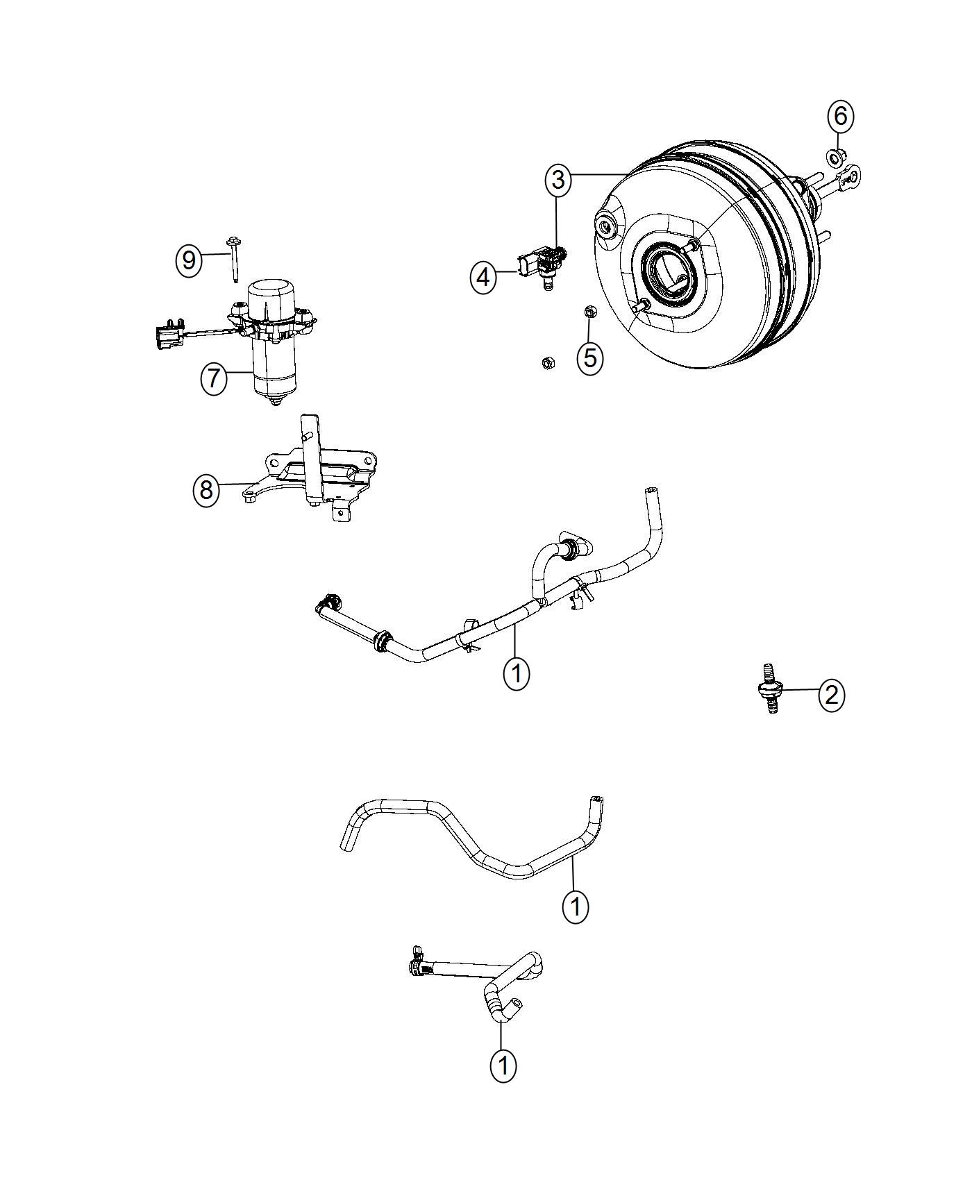 Diagram Booster,Vacuum Power Brake. for your Dodge