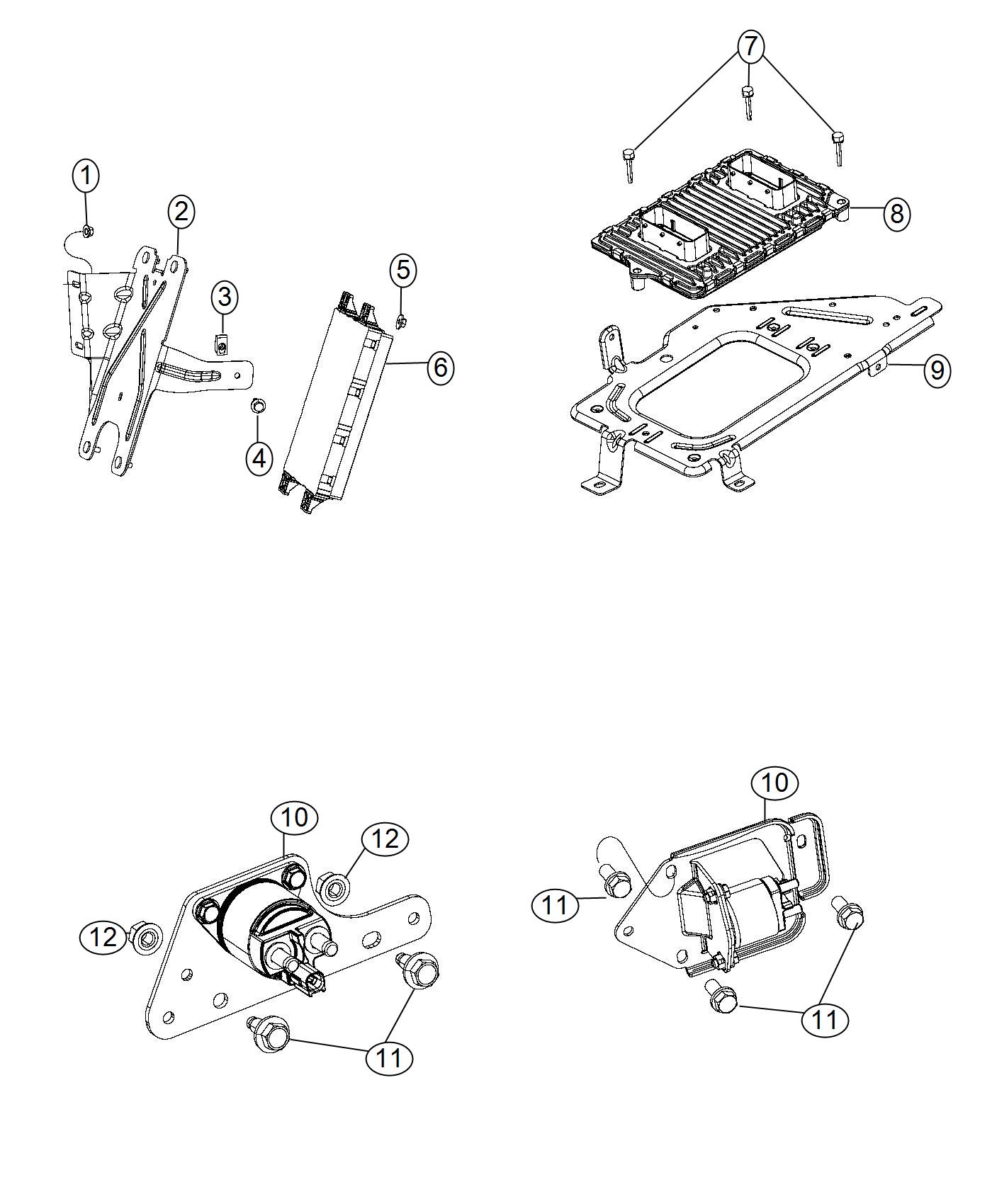 Diagram Modules, Engine Compartment. for your 2005 Jeep Grand Cherokee   