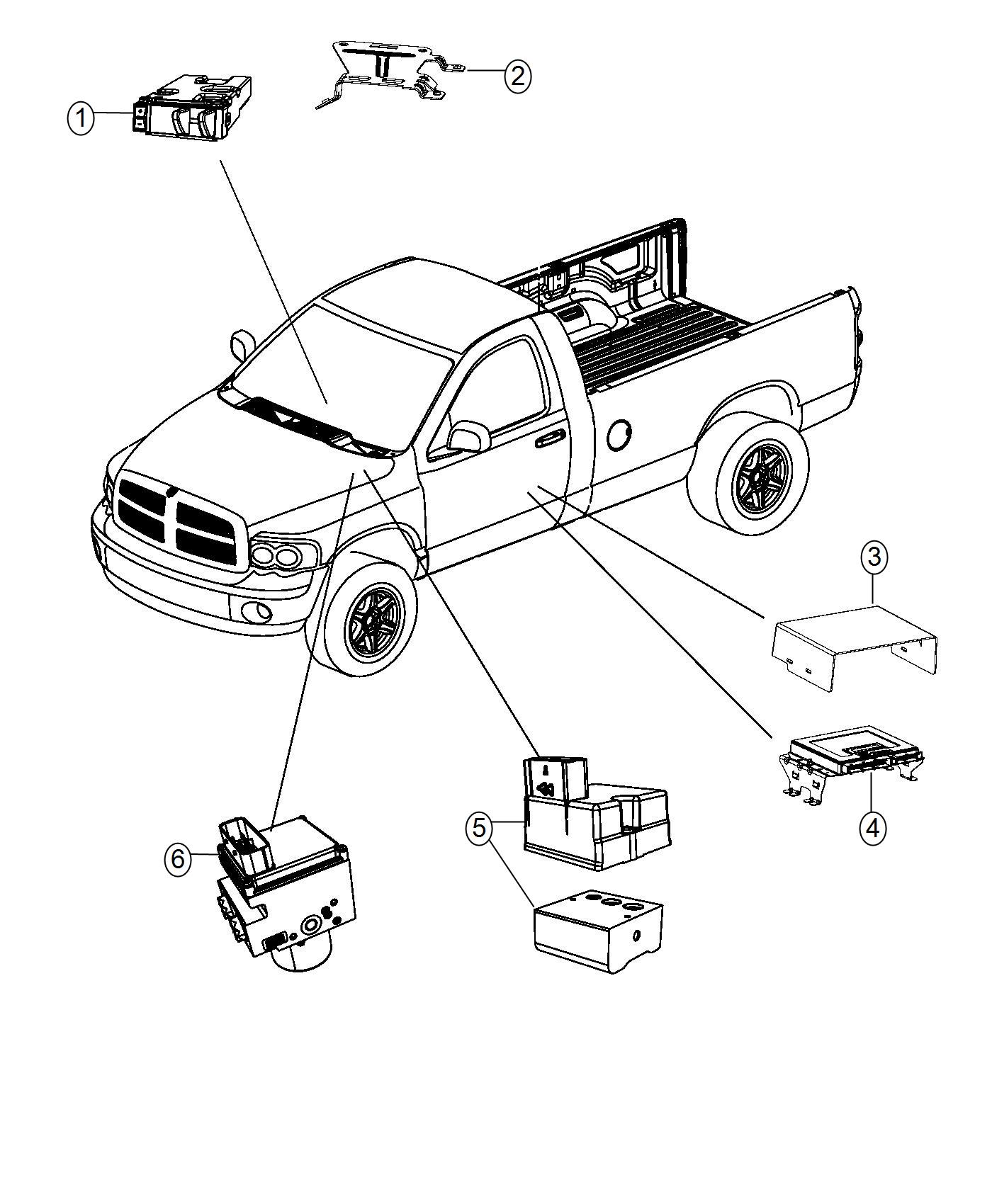 Diagram Modules, Suspension, and Steering. for your Ram 1500  