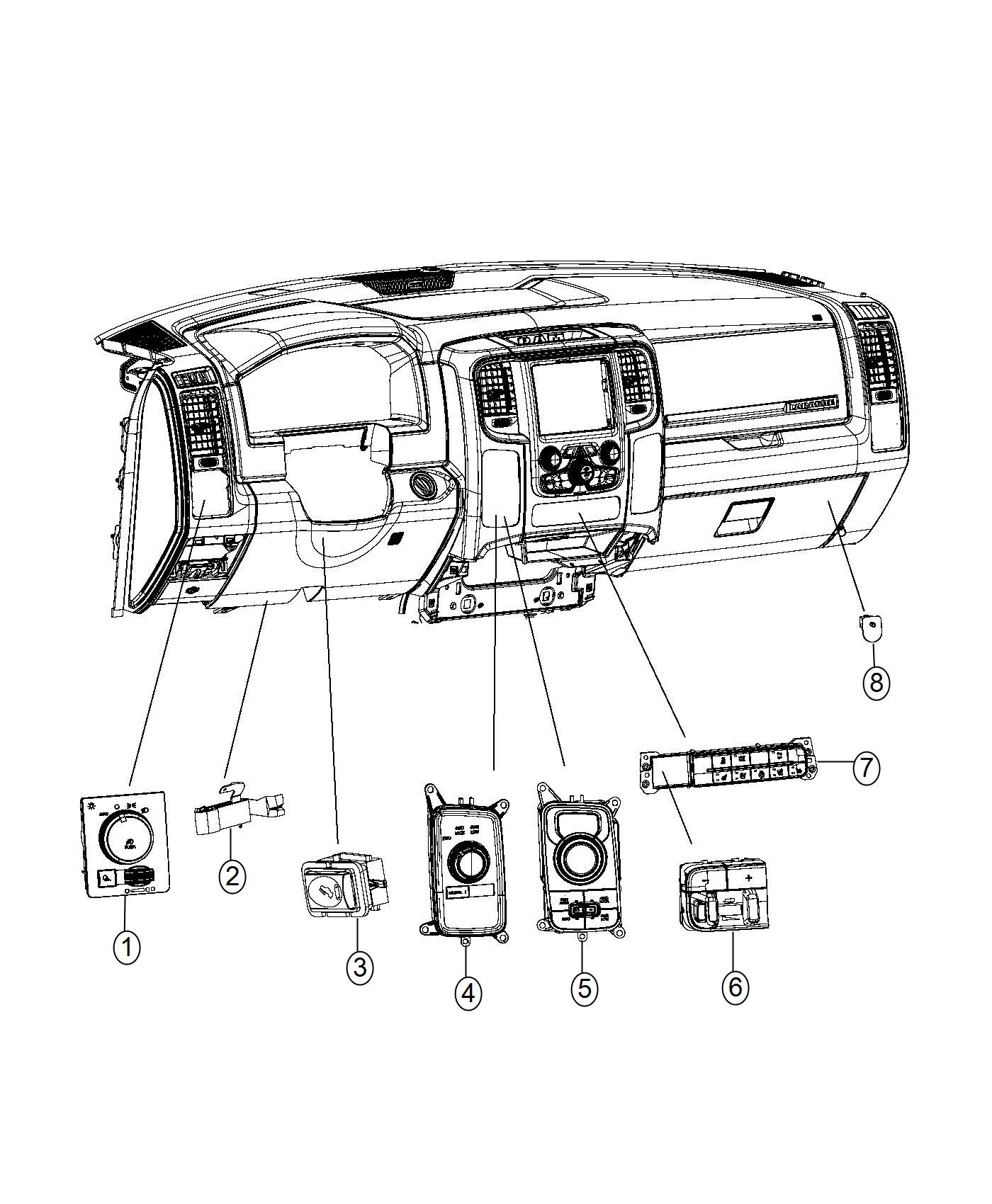 Switches, Instrument Panel. Diagram