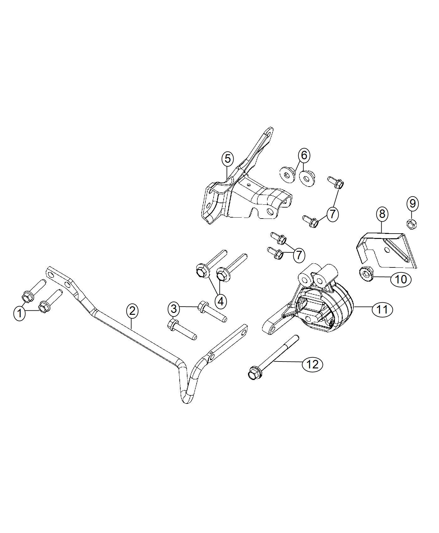 Diagram Engine Mounting Left Side RWD/2WD 3.6L [3.6L V6 24V VVT Engine]. for your 2002 Chrysler 300  M 