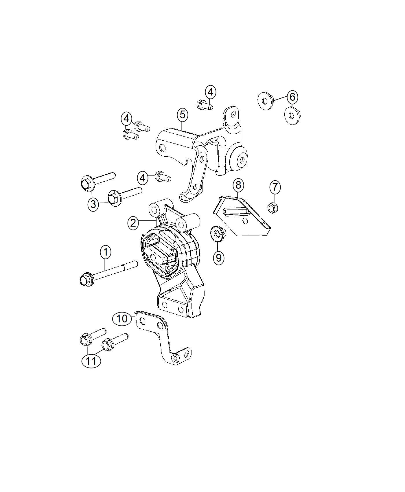 Engine Mounting Right Side 4WD 3.6L [3.6L V6 24V VVT Engine]. Diagram