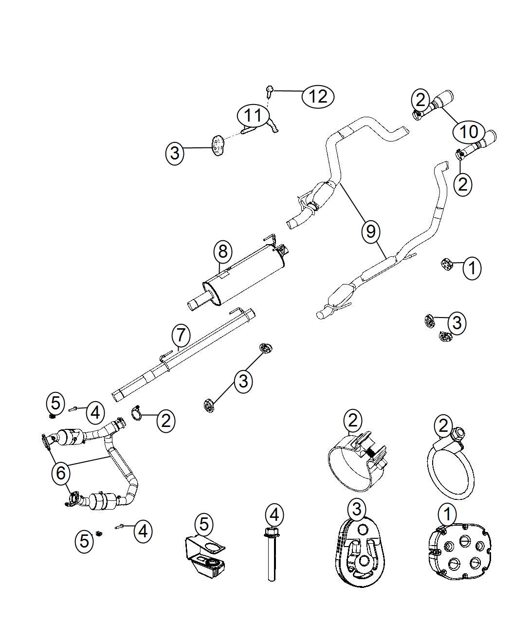 Diagram Exhaust System Dual. for your 2001 Chrysler 300  M 