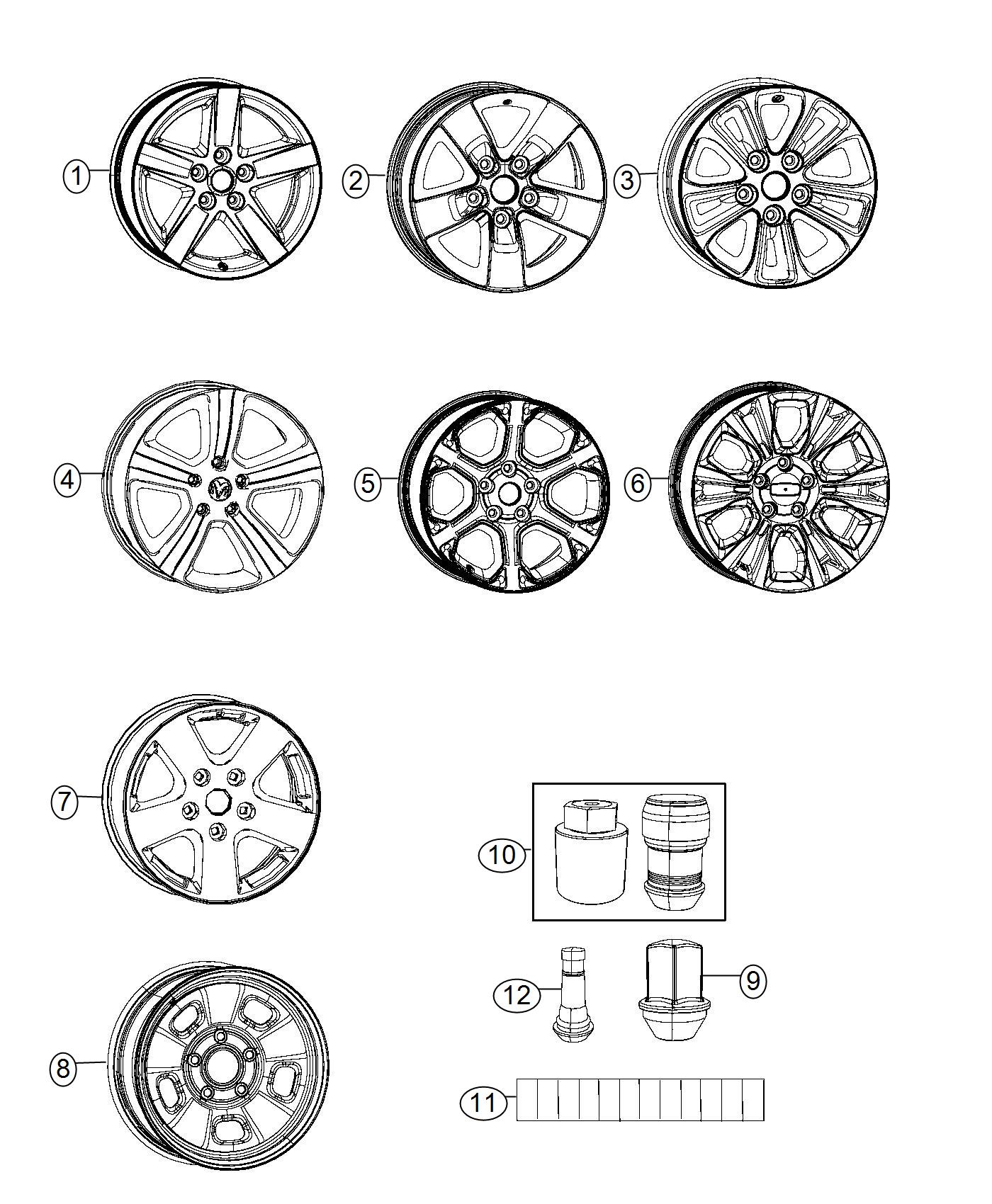 Wheel and Hardware. Diagram