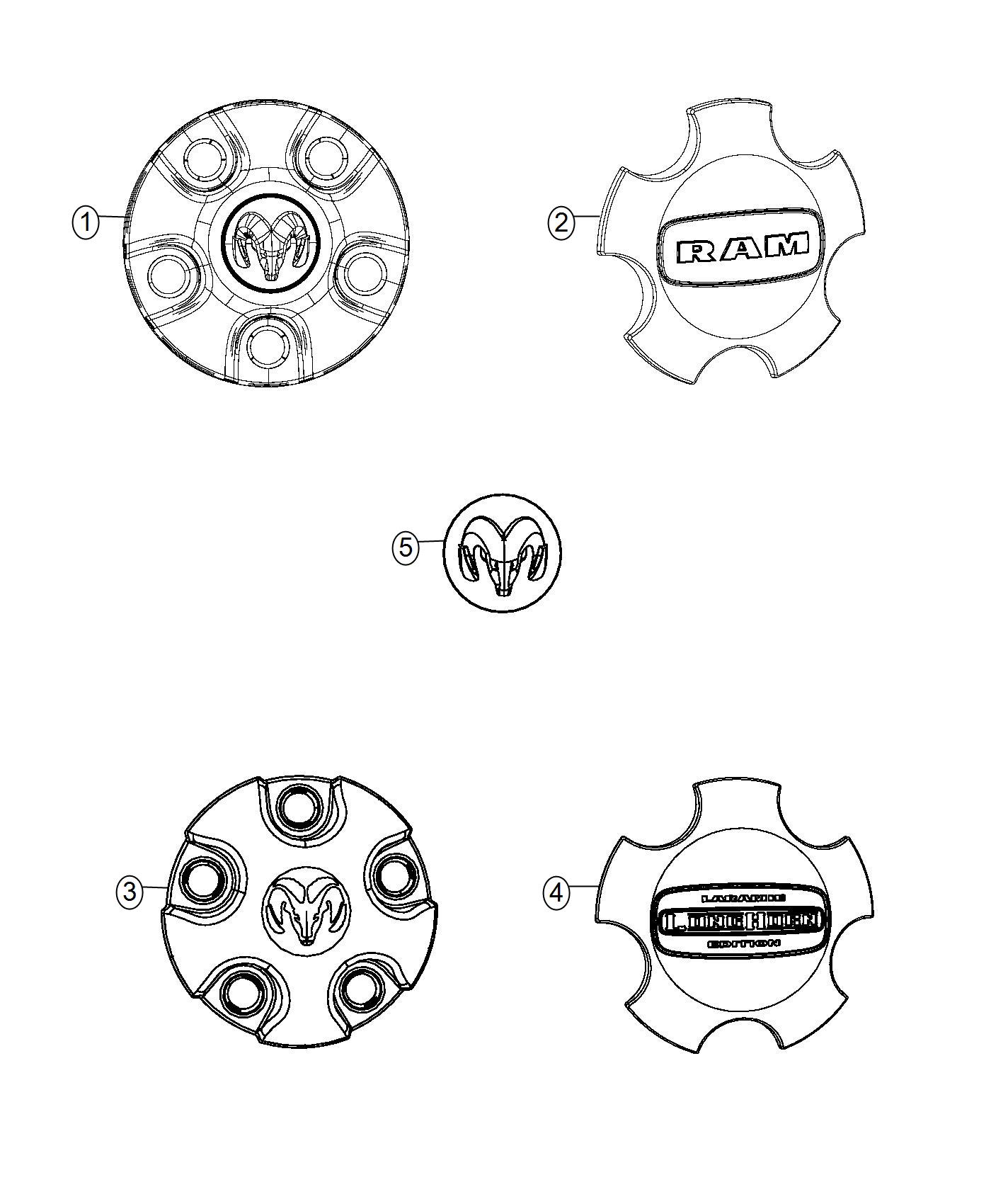 Diagram Wheel Covers and Center Caps. for your 2016 Jeep Grand Cherokee   