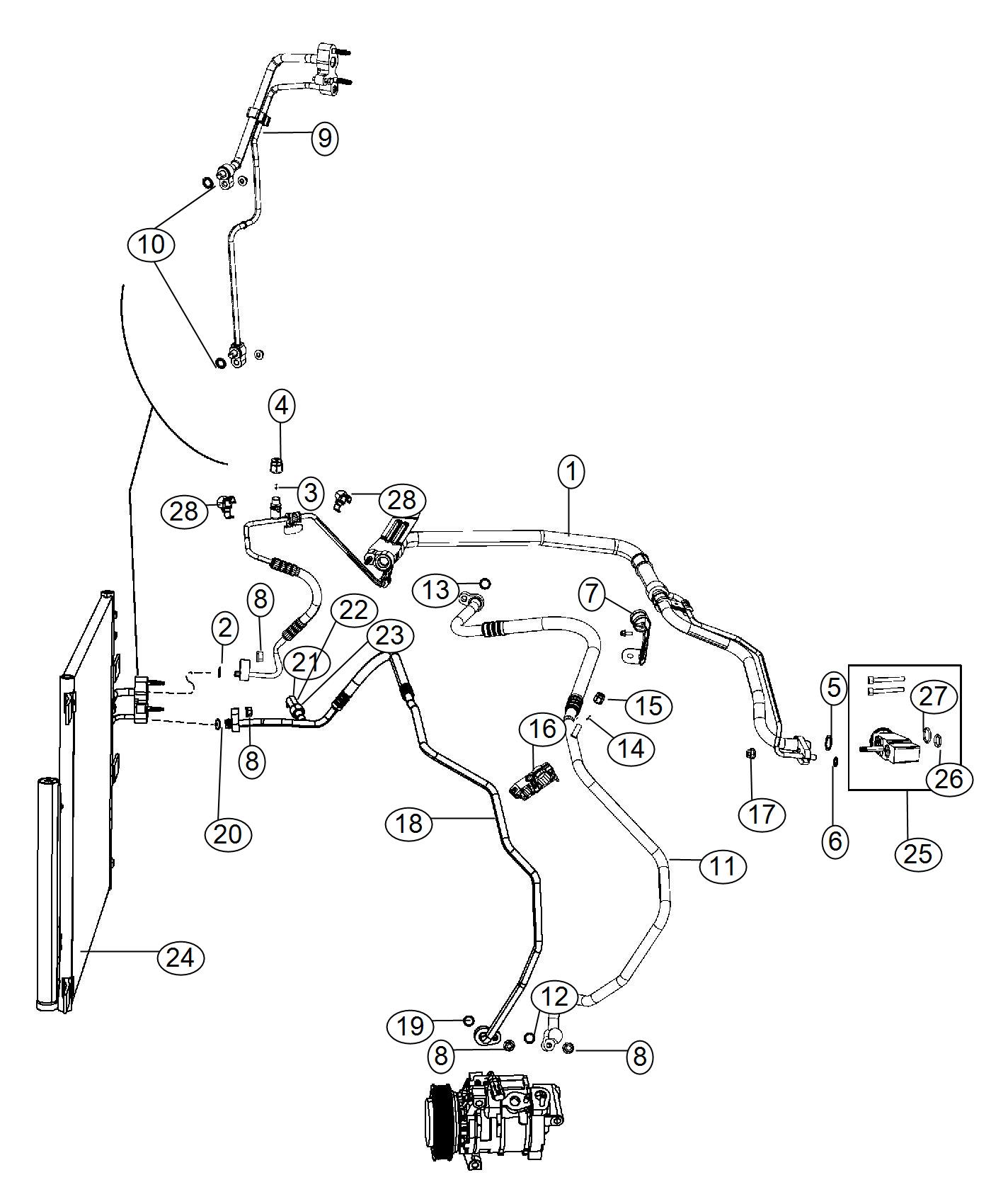 Diagram A/C Plumbing. for your Ram 1500  