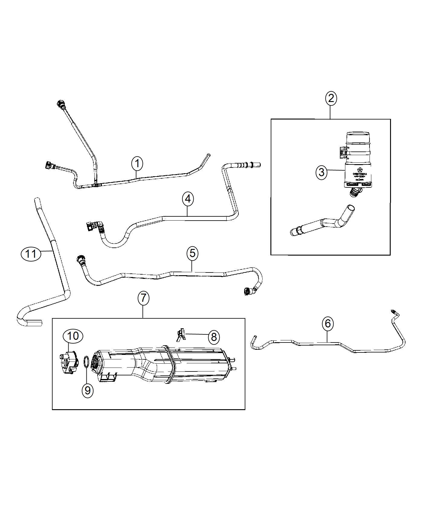 Diagram Vapor Canister and Leak Detection Pump. for your 2005 Dodge Ram 1500   