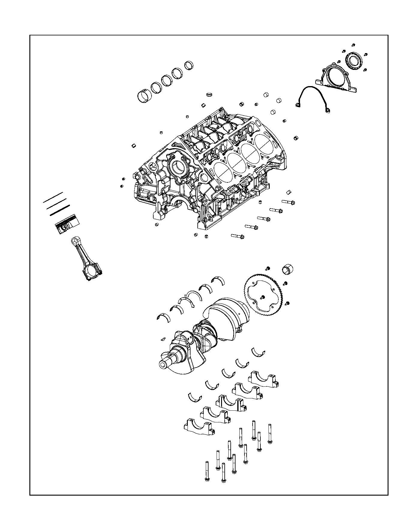 Diagram Engine Cylinder Block And Hardware 5.7L [5.7L V8 HEMI MDS VVT Engine]. for your 2013 Dodge Charger  POLICE 