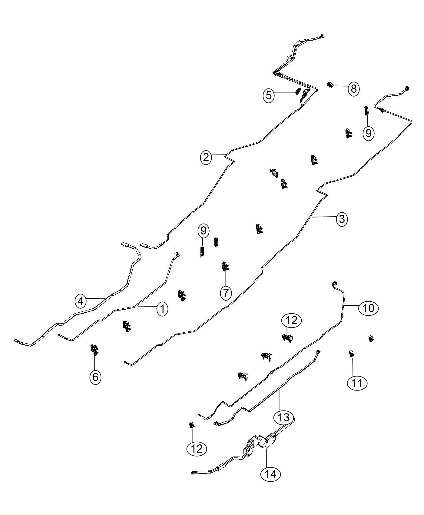 Diagram Fuel Lines, Chassis. for your 2011 Ram 1500   