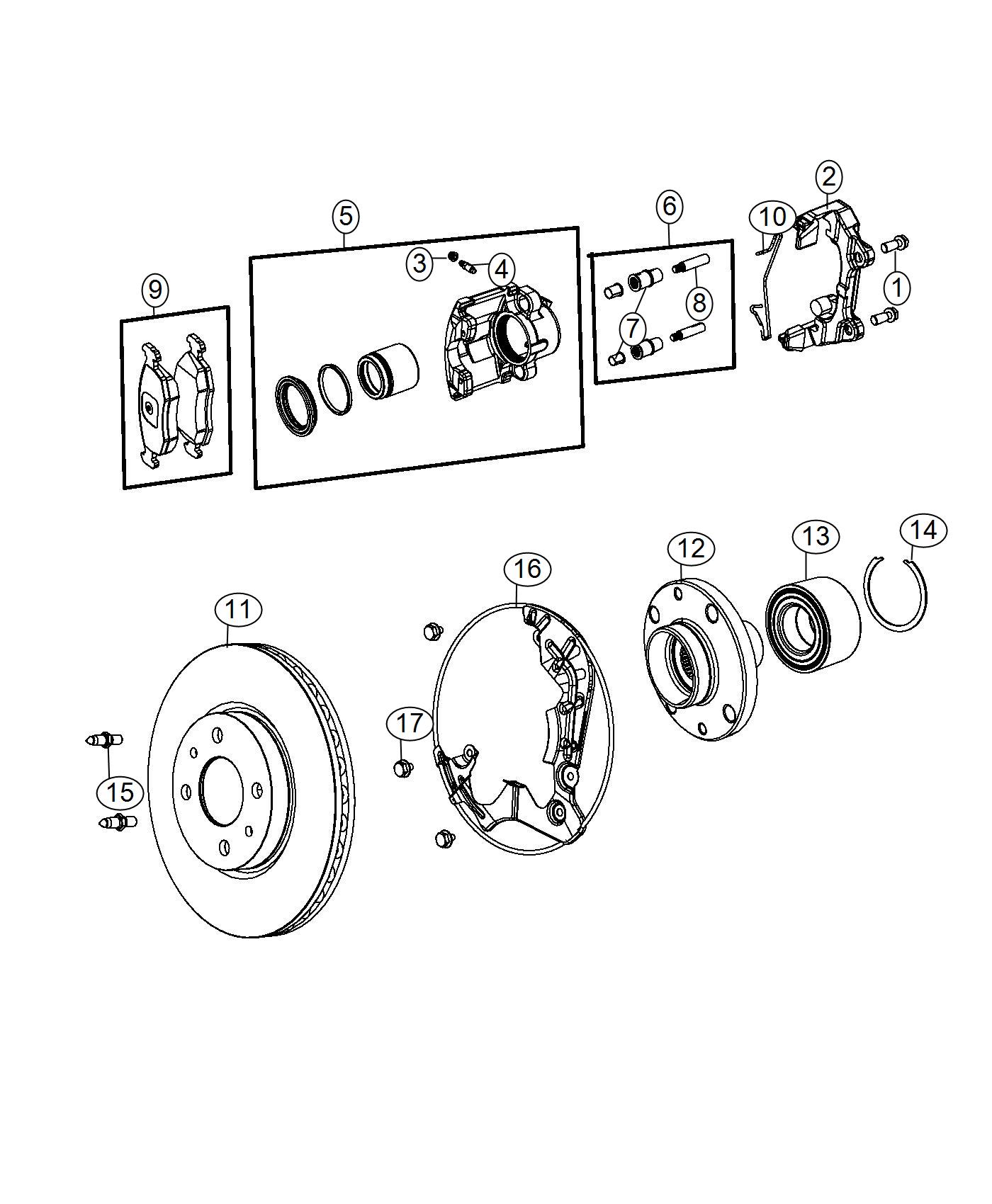 Diagram Brakes, Front. for your 2012 Ram 2500 6.7L Turbo I6 Diesel A/T  