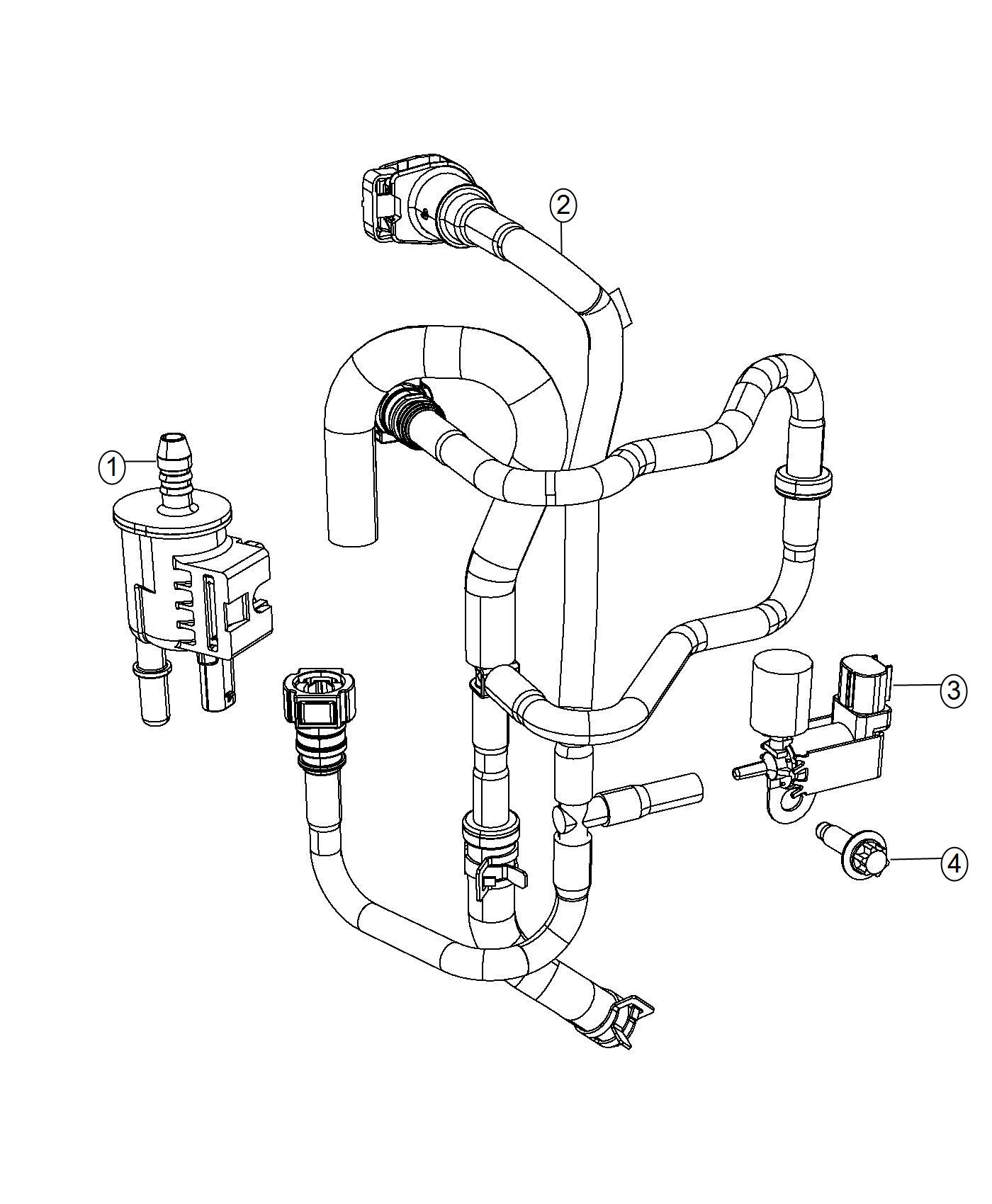 Diagram Emission Control Vacuum Harness. for your Jeep Renegade  