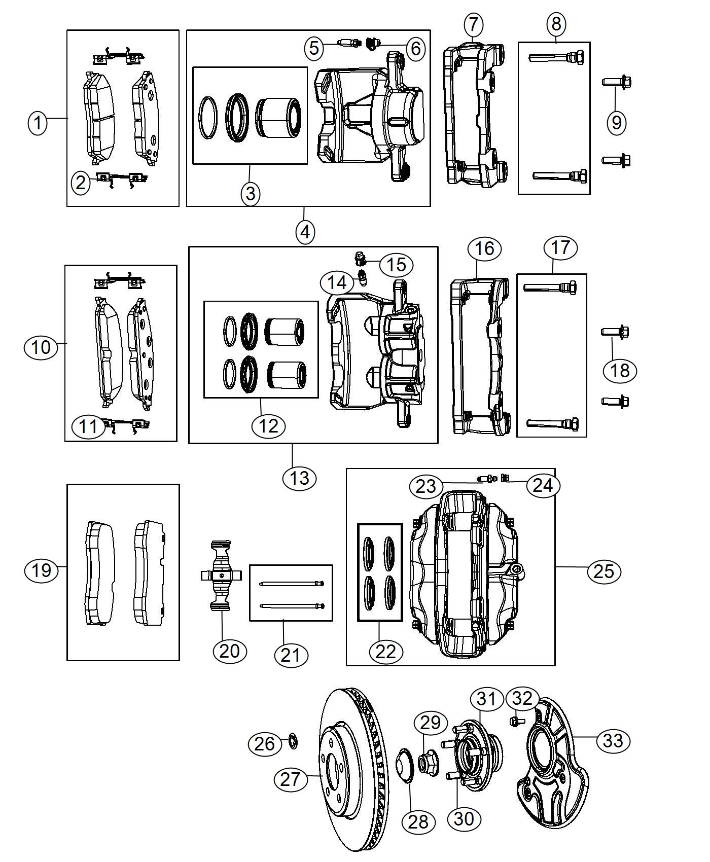 Diagram Brakes, Front [Anti-Lock 4-Wheel Disc Brakes]. for your Dodge