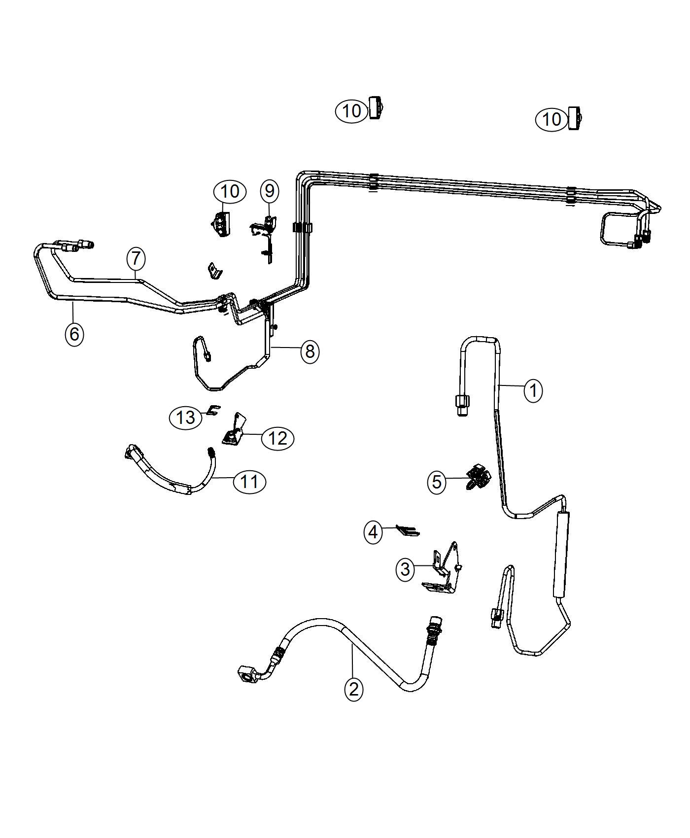 Front Brake Lines and Hoses. Diagram