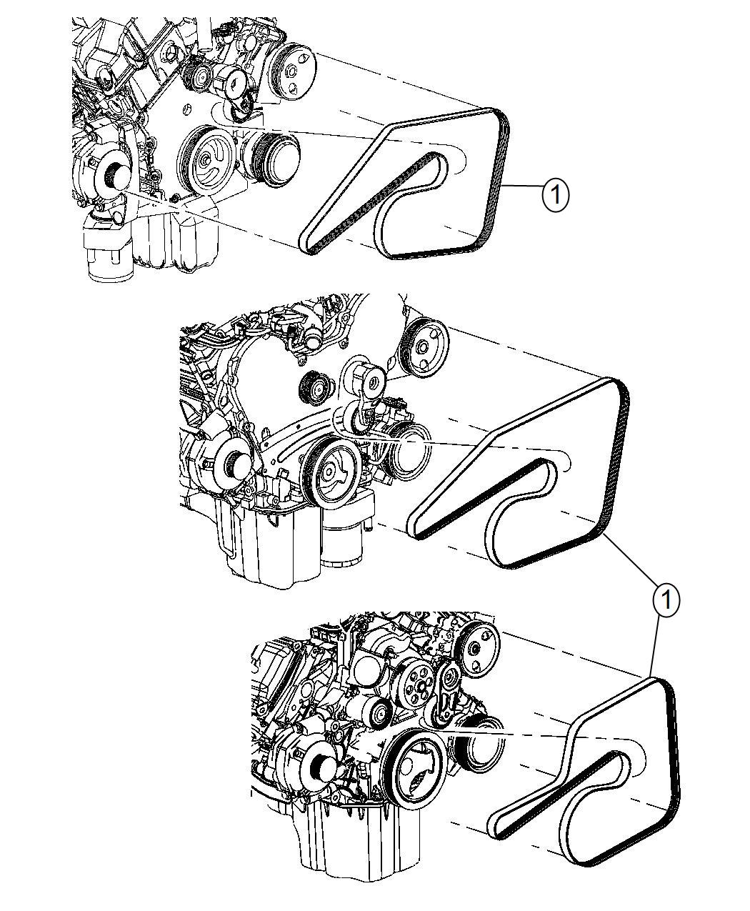 Diagram Belts, Serpentine and V-Belts. for your Dodge Charger  