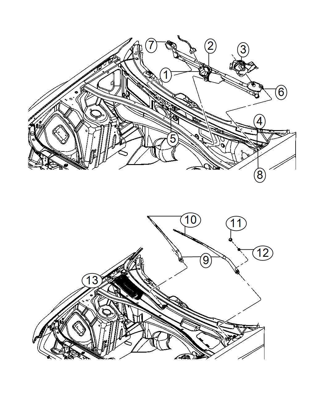 Wiper System Front. Diagram