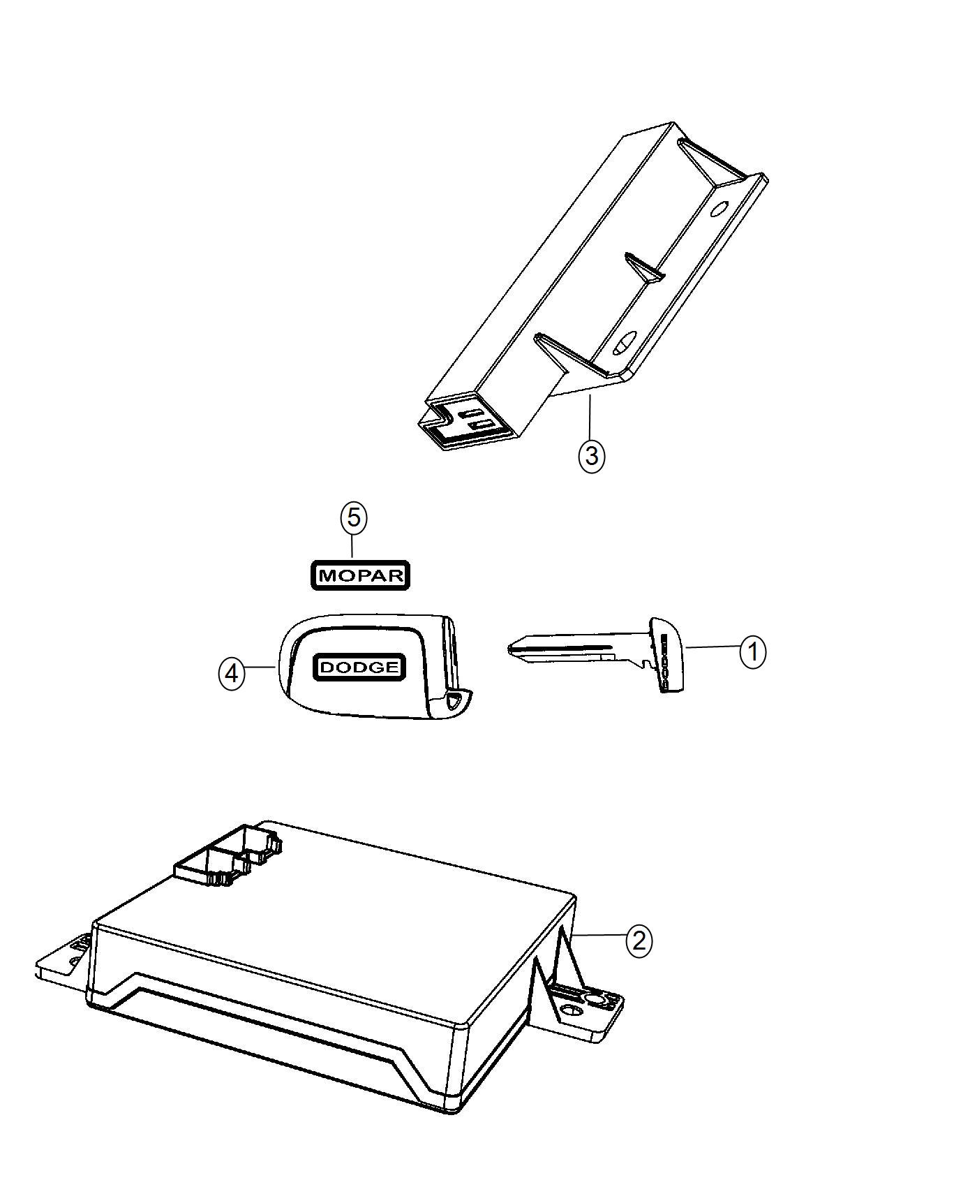 Diagram Receiver Modules, Keys and Key FOBS. for your Dodge