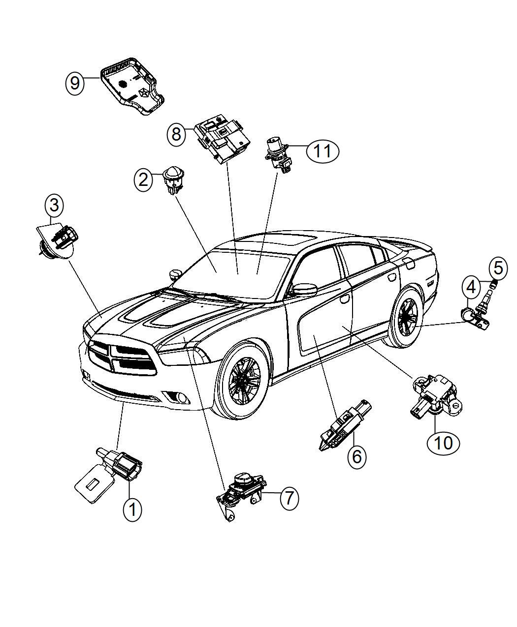 Diagram Sensors Body. for your Dodge Charger  