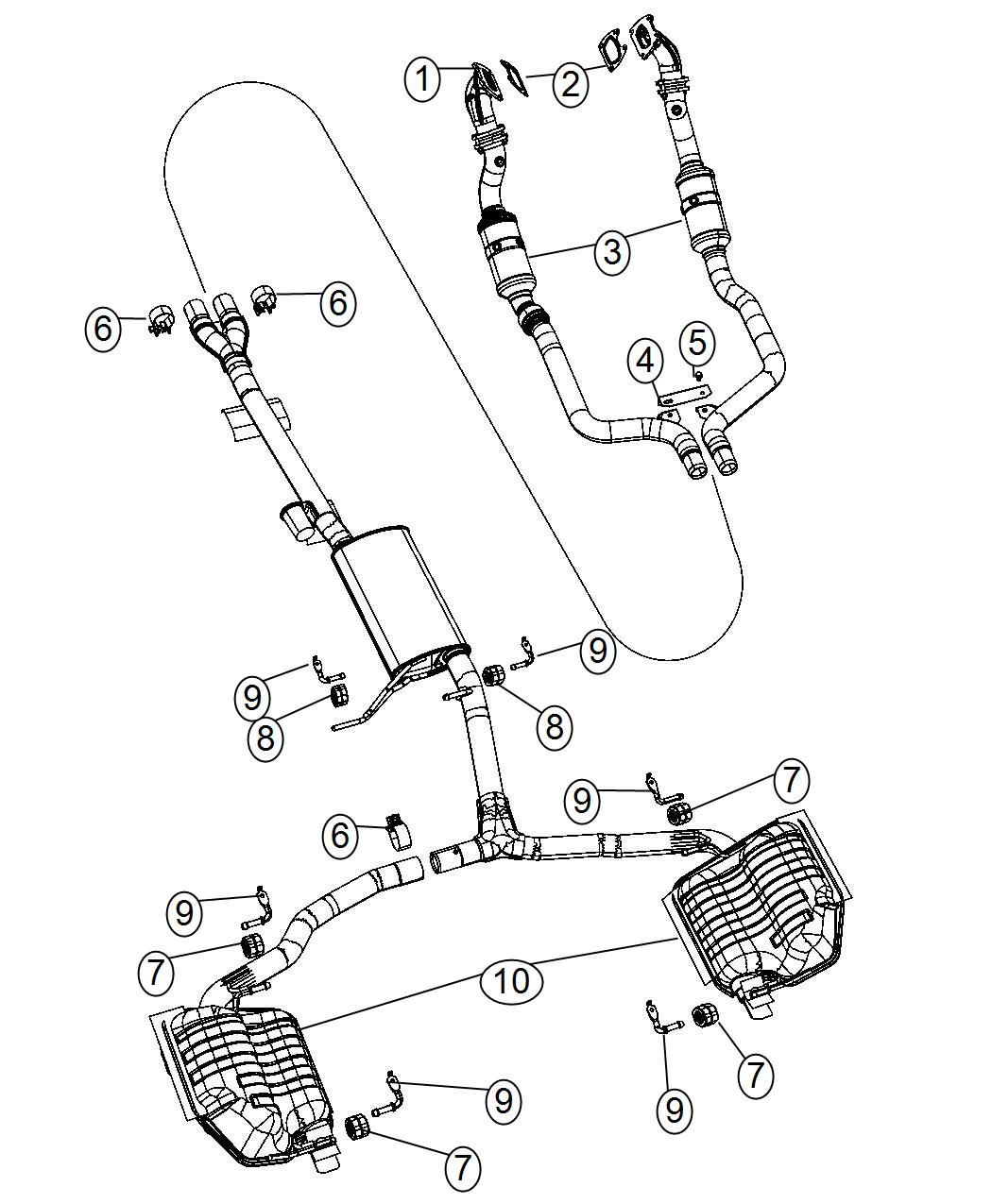 Diagram Exhaust System 3.6L [3.6L V6 24V VVT Engine]. for your 1999 Chrysler 300  M 