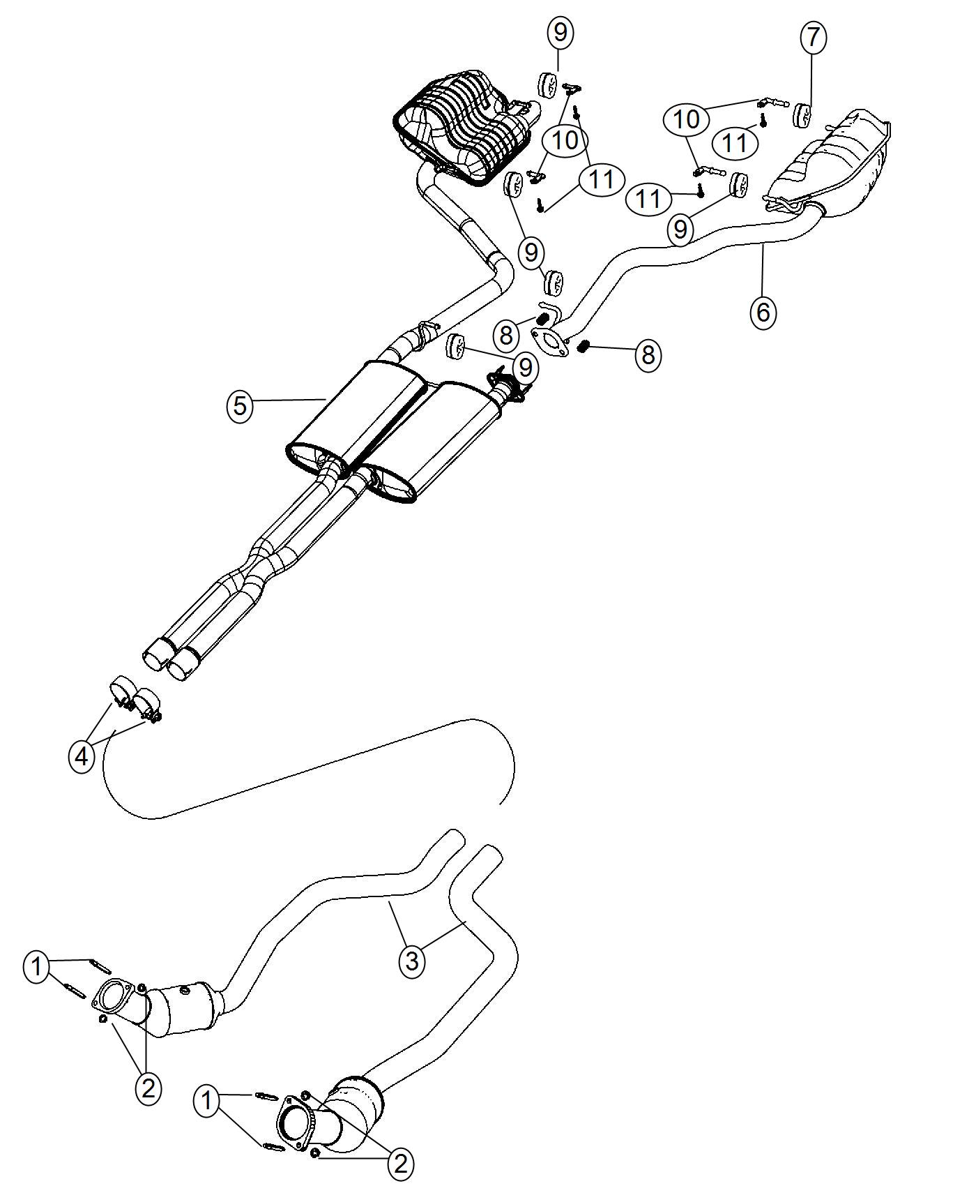 Diagram Exhaust System. for your 2003 Chrysler 300  M 