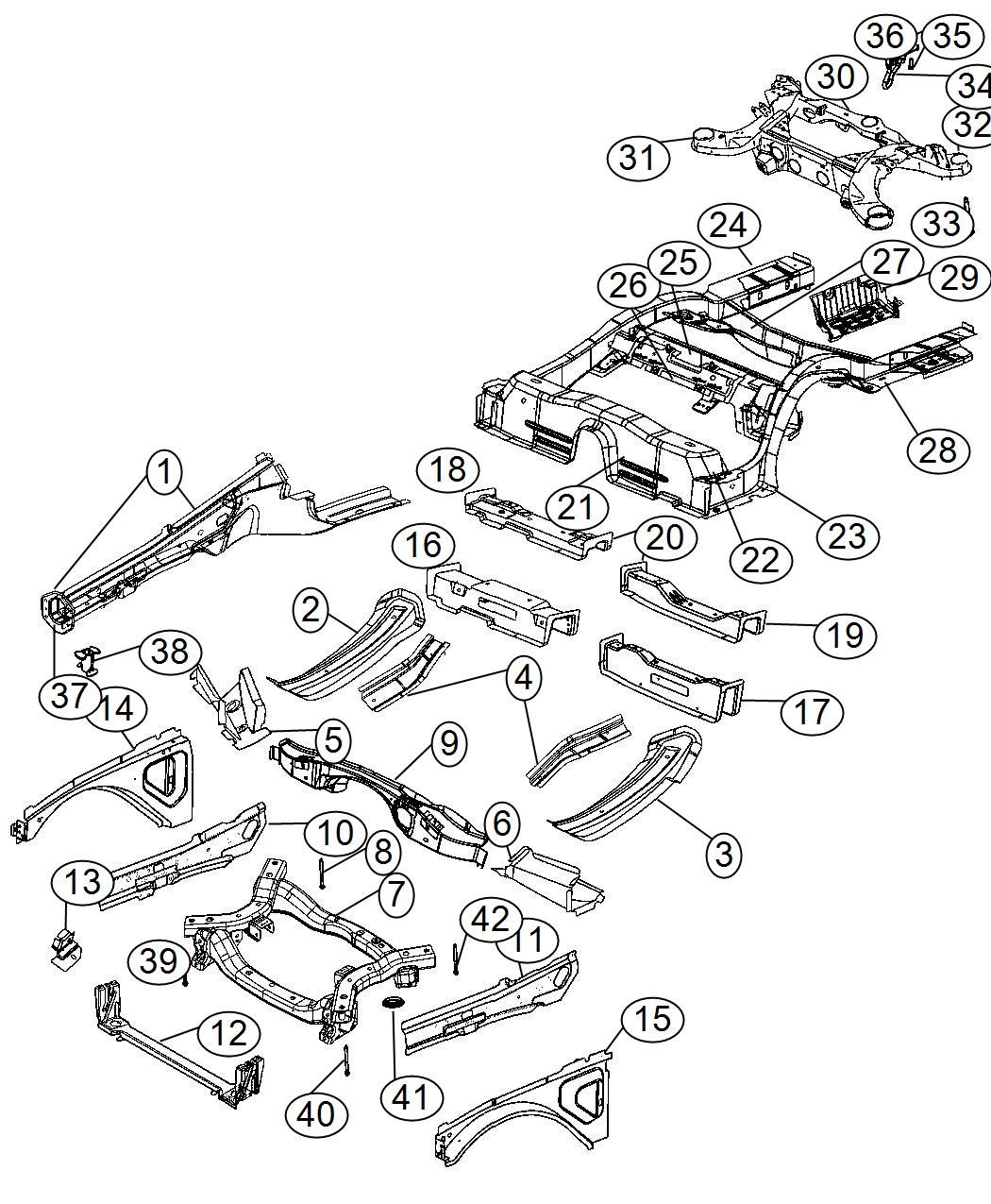 Diagram Frame, Complete. for your Dodge Charger  