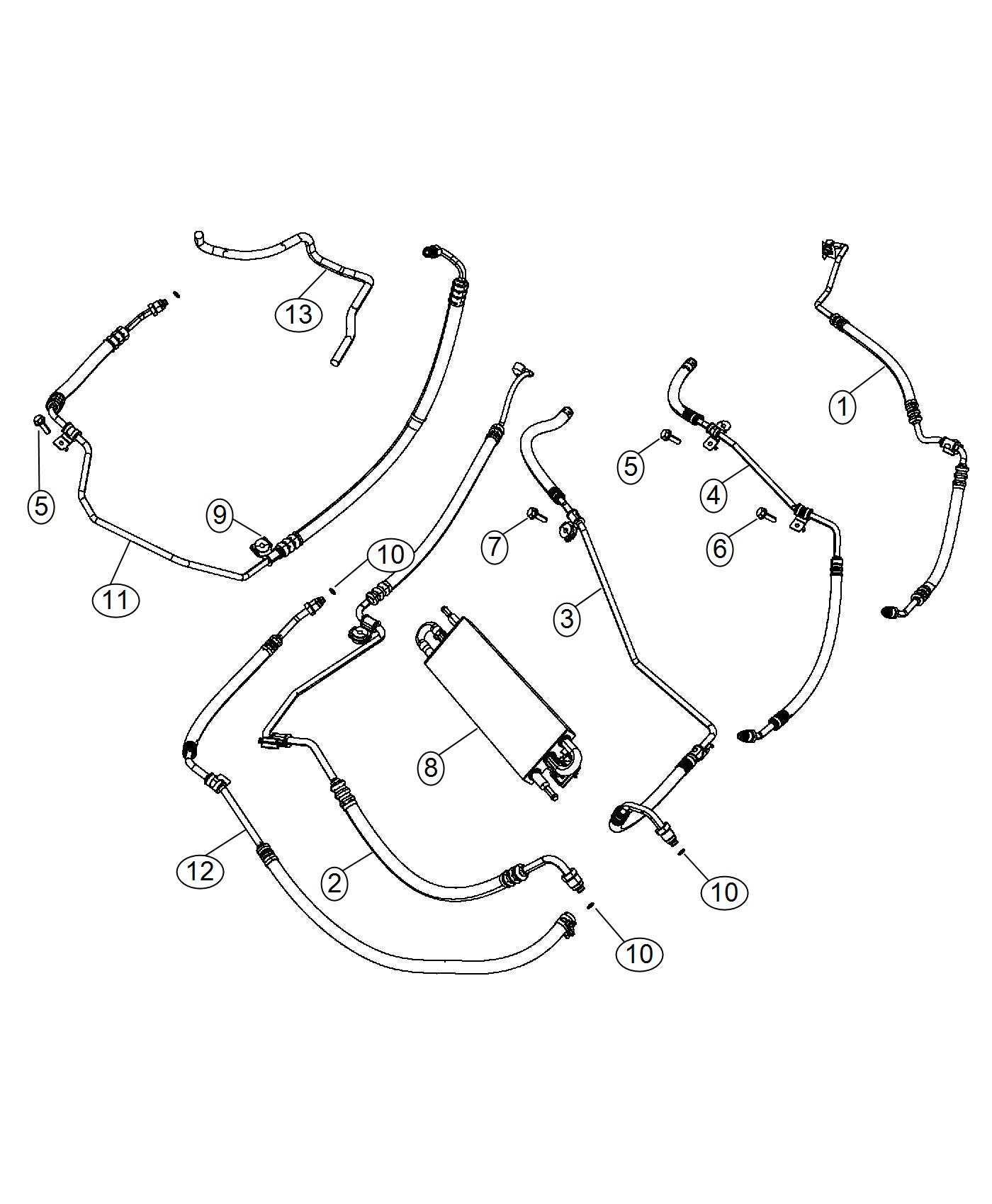 Diagram Power Steering Hoses. for your Dodge Charger  