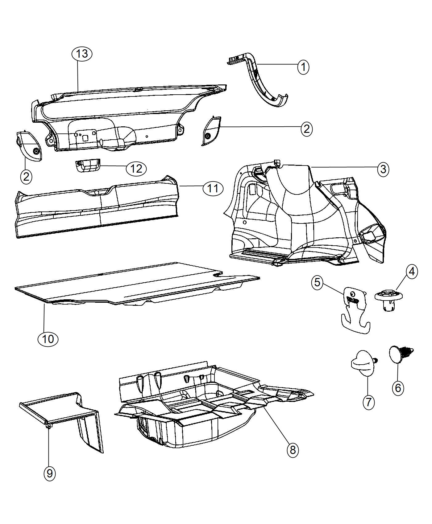 Diagram Carpet Luggage Compartment. for your Dodge