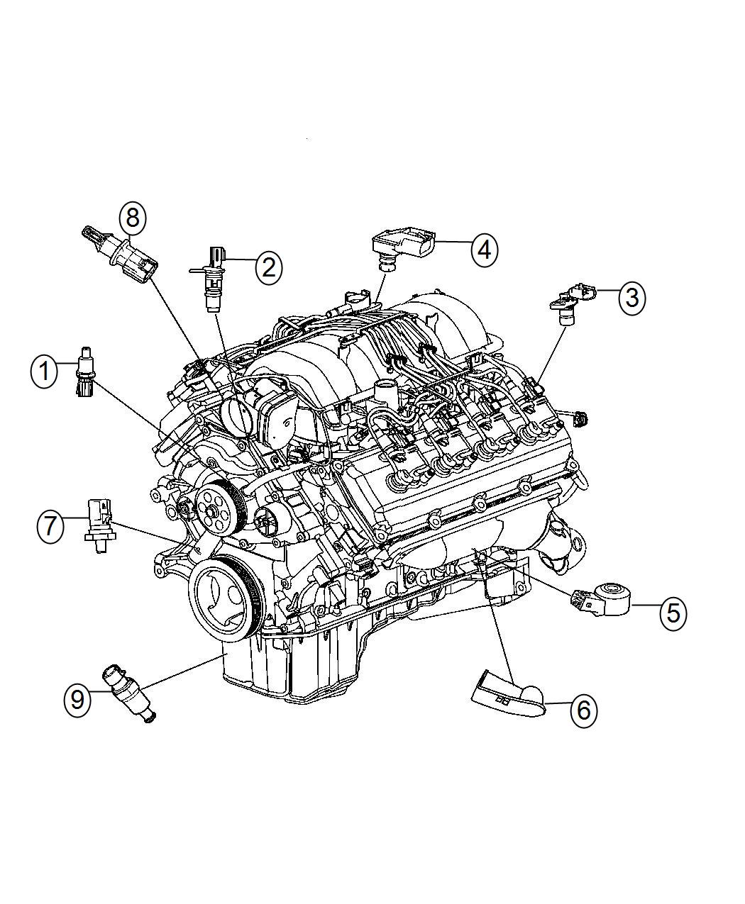 Diagram Sensors, Gas Engine. for your 1997 Dodge Viper   