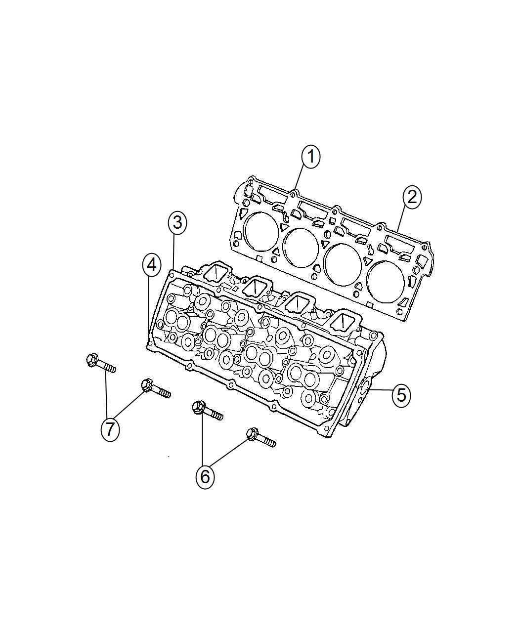 Diagram Cylinder Heads 5.7L [5.7L V8 HEMI MDS VVT Engine] With MDS. for your Dodge