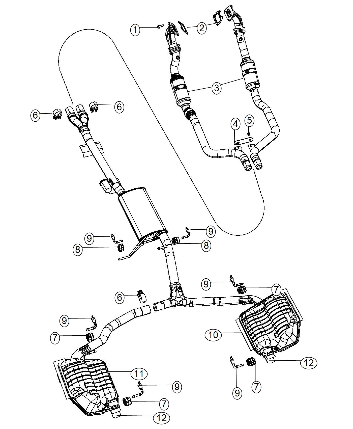 Diagram Exhaust System. for your Dodge