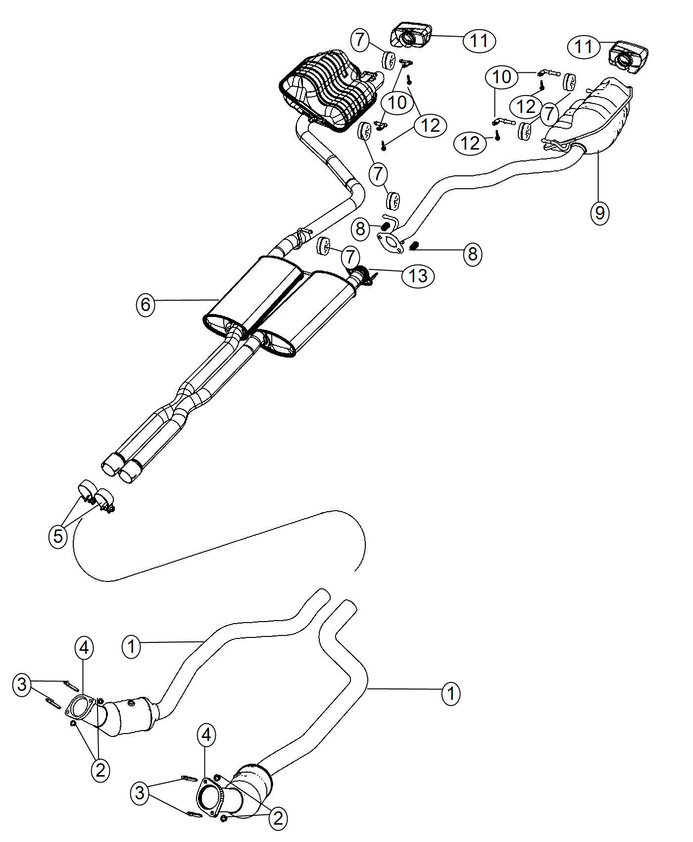 Diagram Exhaust System. for your Dodge