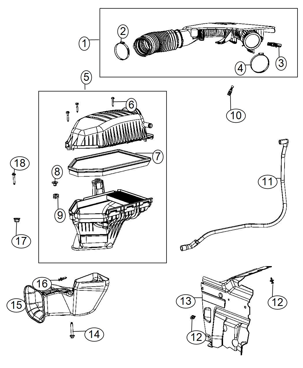 Diagram Air Cleaner. for your 2018 Dodge Durango   