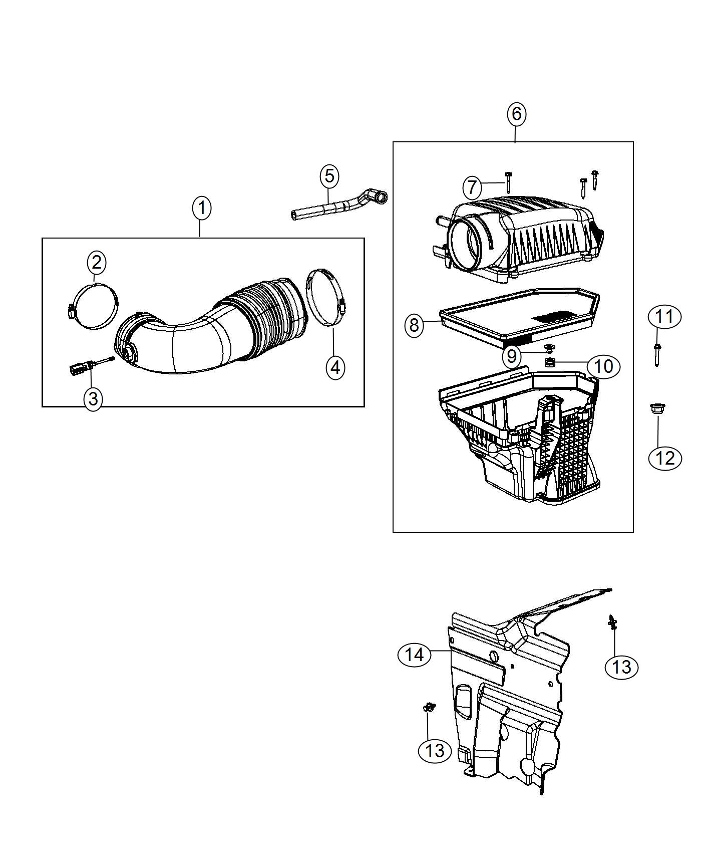 Diagram Air Cleaner. for your 2018 Dodge Durango   